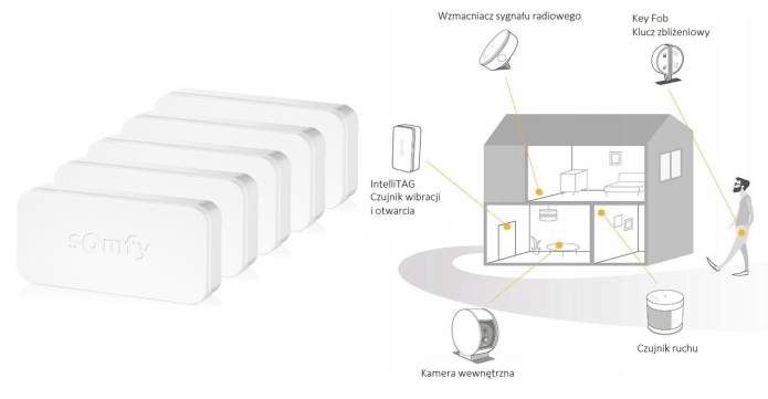 Somfy 1870382 czujnik wibracji i otwarcia IntelliTAG